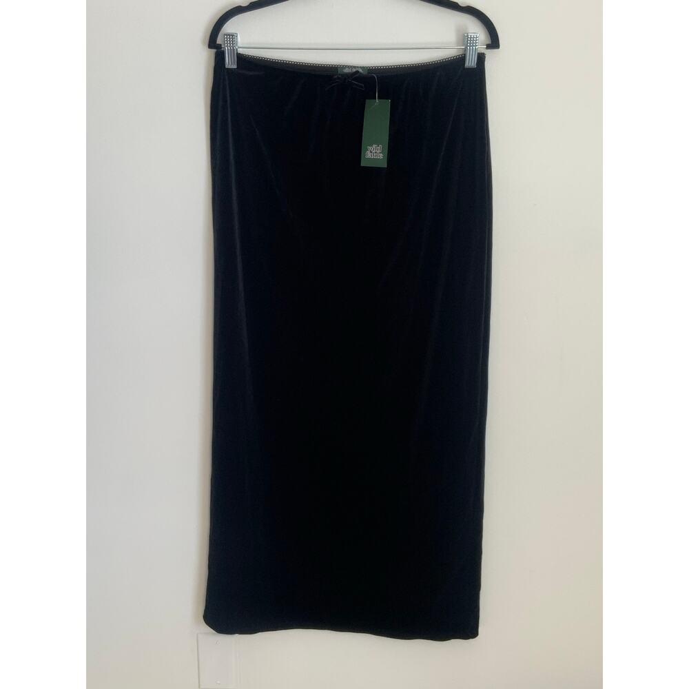 Wild Fable black velvet maxi skirt NWT size Large